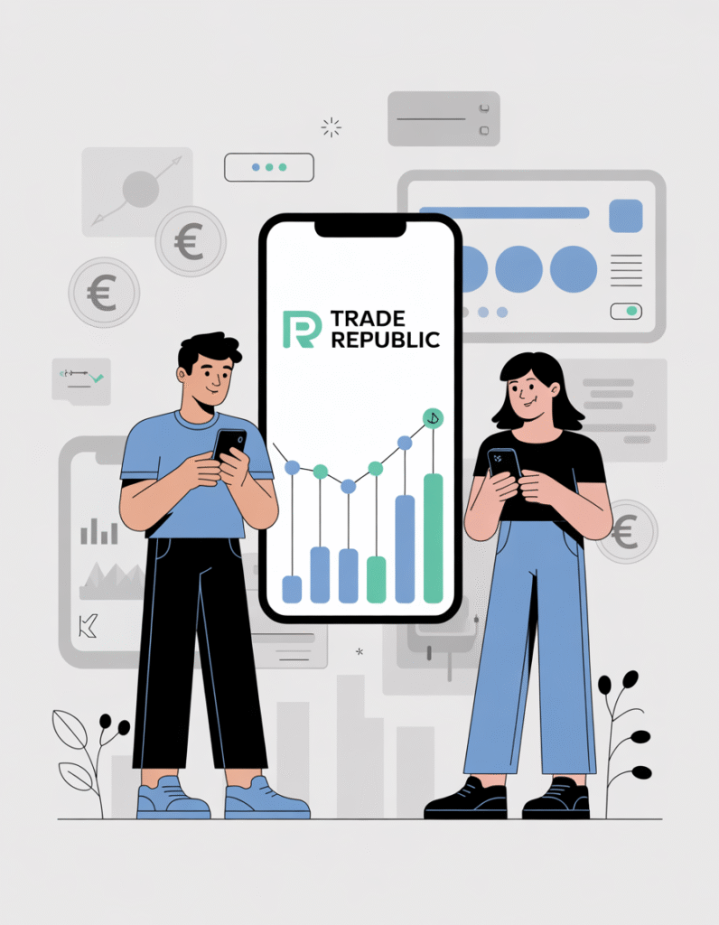 illustration courtier Trade republic