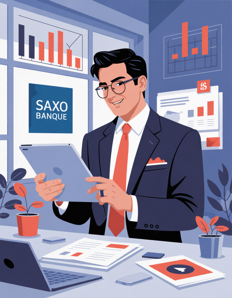 illustration courtier saxo banque