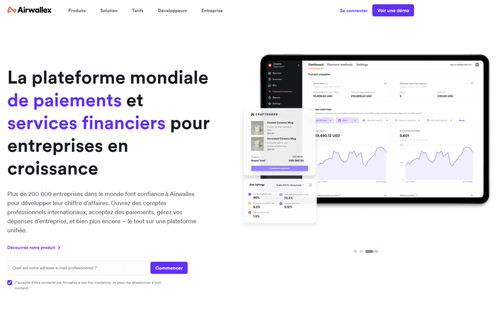 page d'accueil Airwallex